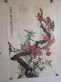 北京著名老画家 李道五 水墨手绘 花鸟画一副 尺寸104x64
保真包手绘
  李道五，艺名三杨，1943年出生于北京一个书画世家。祖籍河南沁阳。其父李滋元老先生是早年名闻京城的书画前辈。幼年，受其父李滋元老先生的熏陶，耳濡目染，迷上绘画。后入中央美院进修。几十年来他除了苦心研习历代名家名作。还多处求师，得到书画名家教诲。师承著名国画家郭味蕖王雪涛先生等。