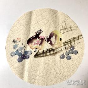 胡人国画团扇花鸟小品257