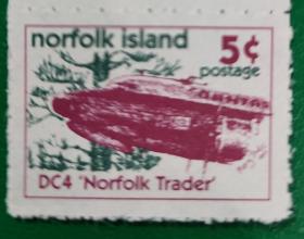 诺福克群岛 邮票 运输机 1枚新