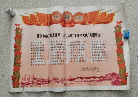 北京二轻局1976年工业学大庆先进单位光荣榜