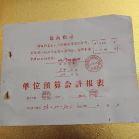 1973年栾川县叫河公社会计报表十份（带语录，最高指示）