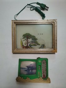 老式电视机造型温度计，中国黄山迎客松小灯“不亮”（2种合售）