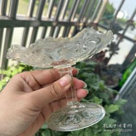 古玩杂项 民国时期 老上海琉璃老玻璃高脚果盘
影视道具