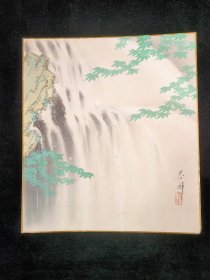 日本回流: 春祥手绘 绢本山水 卡板画