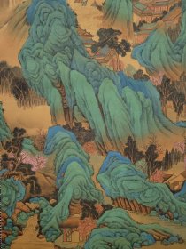 【精品字画】 绢本庐山高云图 规格画心42x94.5厘米