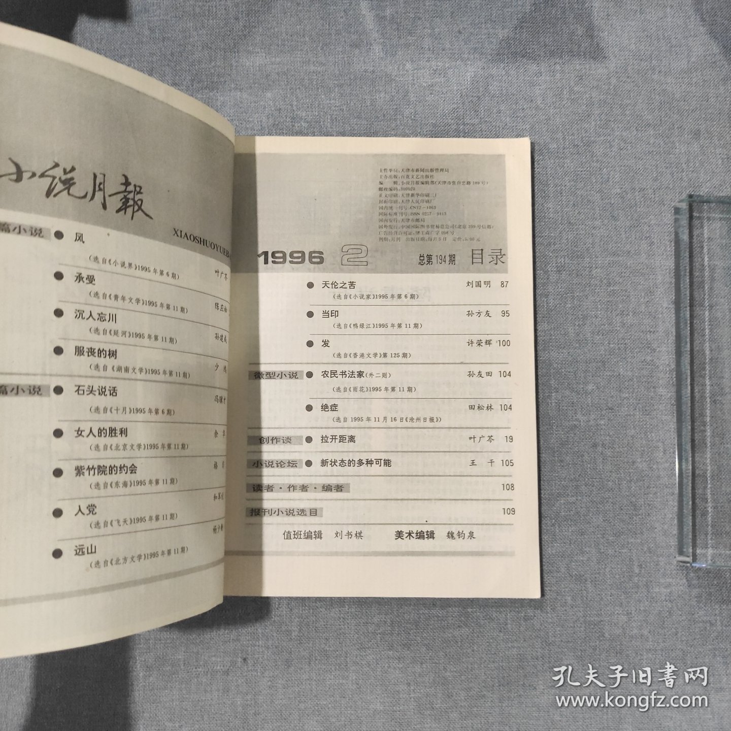 小说月报1996年第2期