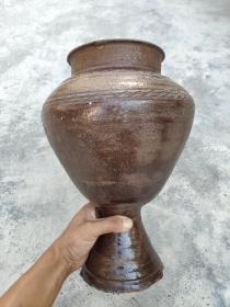民国奖杯形印花陶酒罐非瓷器