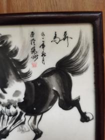 手绘国画双面石板画26*16*1cm