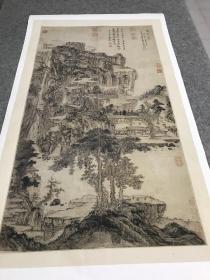 王蒙东山草堂图  轴。纸本大小70.3*121.04厘米。宣纸复制品