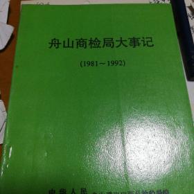 舟山商检局大事纪1981.  1992