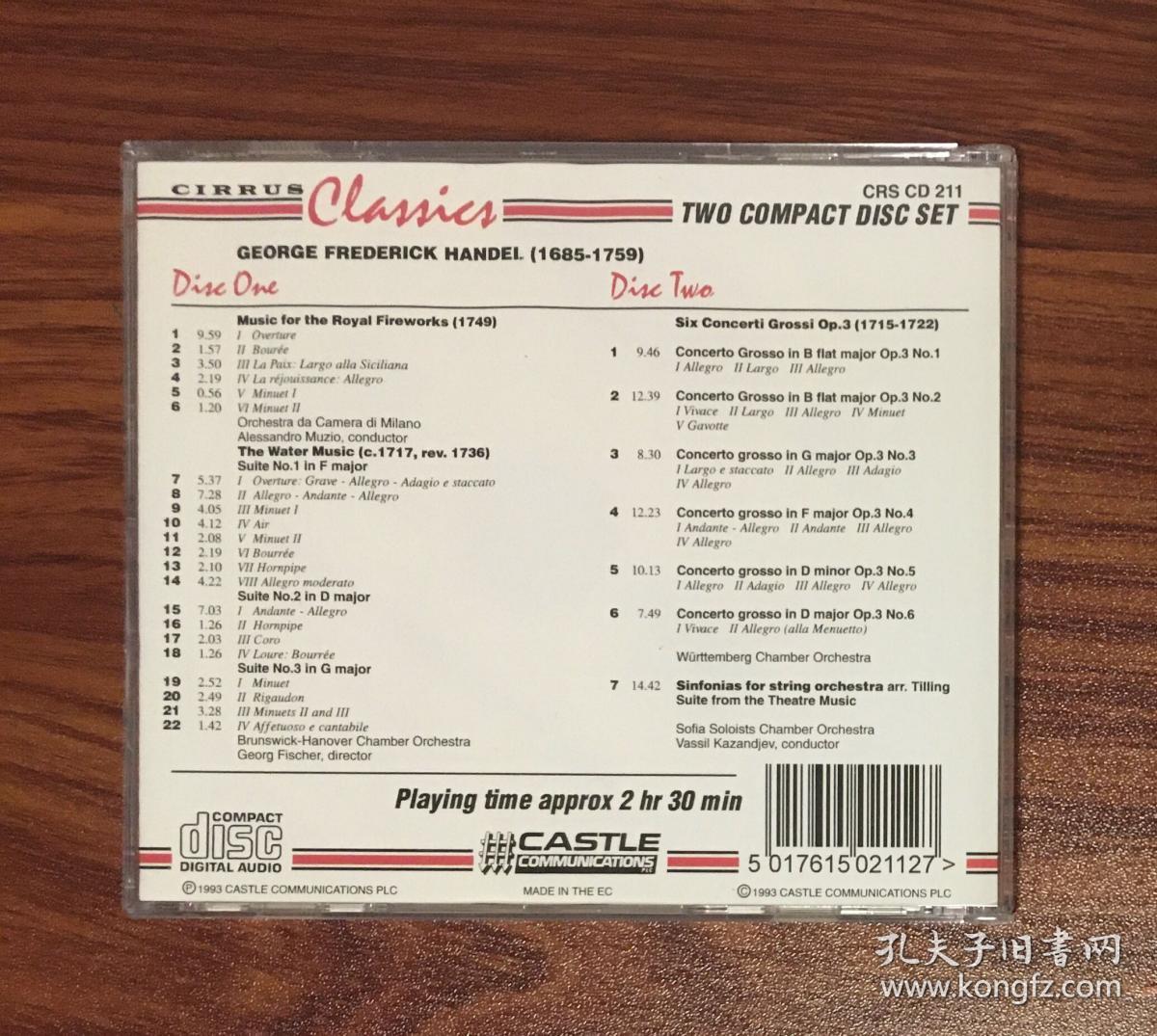 韩德尔 《皇家焰火》经典作品 2CD 欧版9新
原版进口CD  假一赔十 售出不退！