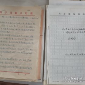 80年代国营厂理化研究室研究员手稿 60 张，复印资料8份