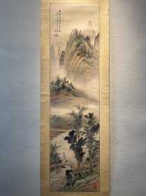 黄君璧，画，山水，山水国画 127*33cn 文物商店装裱镜心 中国现代著名国画艺术家、教育家。