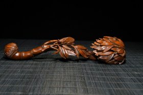 黄杨木精工雕刻节节高，一鸣惊人如意，长20cm宽6cm高4cm重43g