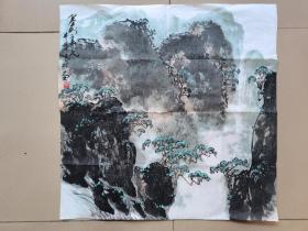 现为吉林省书画院专职画家，中国美术家协会会员、曾任1—4届吉林省美术家协会理事。【王书林 山水画作品一幅4平尺斗方】保真出售！