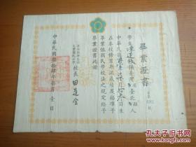 1975年台北县新店镇大丰国民小学毕业证书