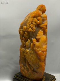 珍品旧藏．精品寿山石田黄石摆件。【悟道】摆件 原石雕刻 石质温润细腻