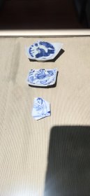 明代青花人物——读书——三块合售