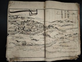 1803年《二十四軰顺拜图会》之四,木刻版画册,竹原春泉斋画,(36幅左右木版画)大开本,绘入木版画册,版画精美,品相如图,尺寸26*18