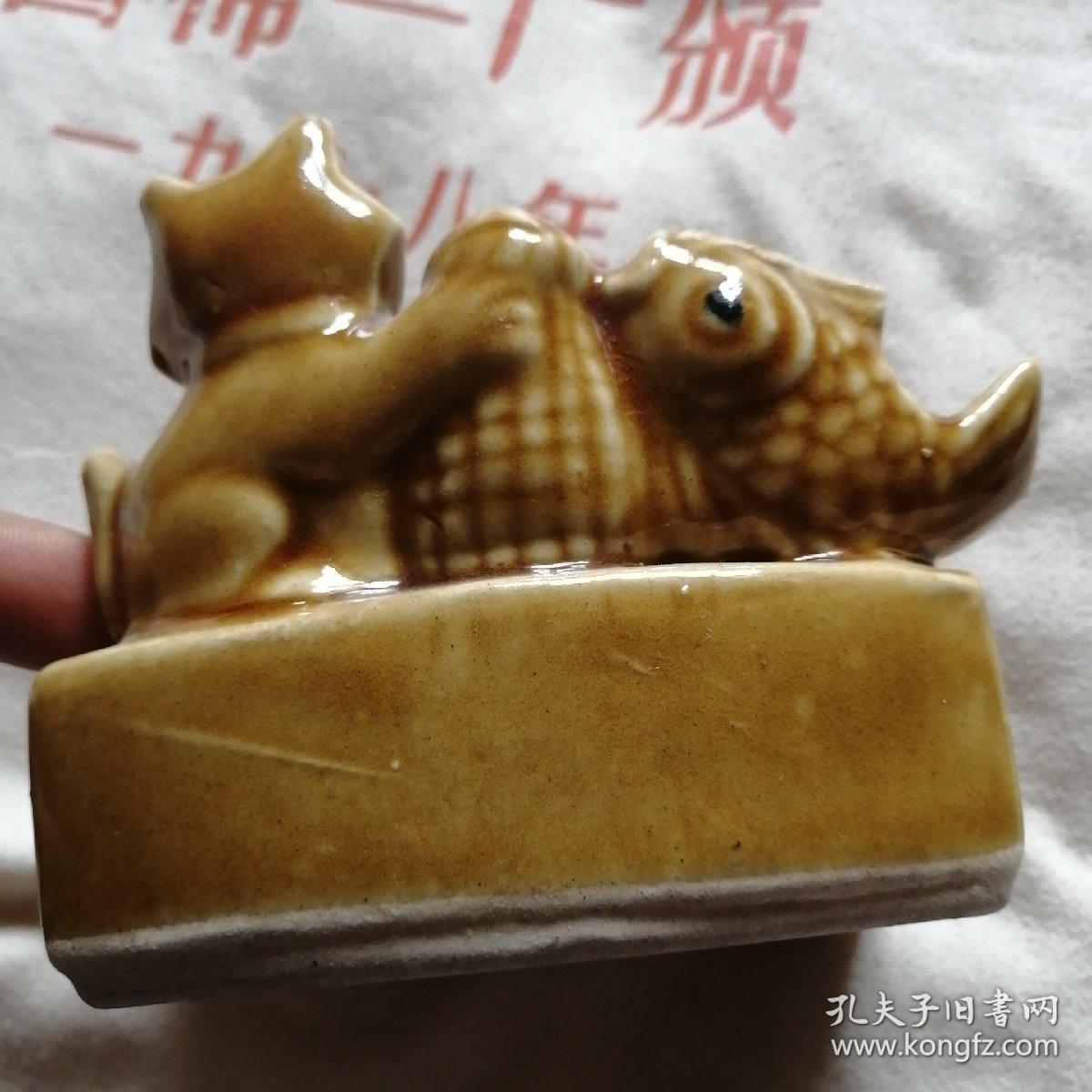老瓷猫鱼烟灰缸（库存）