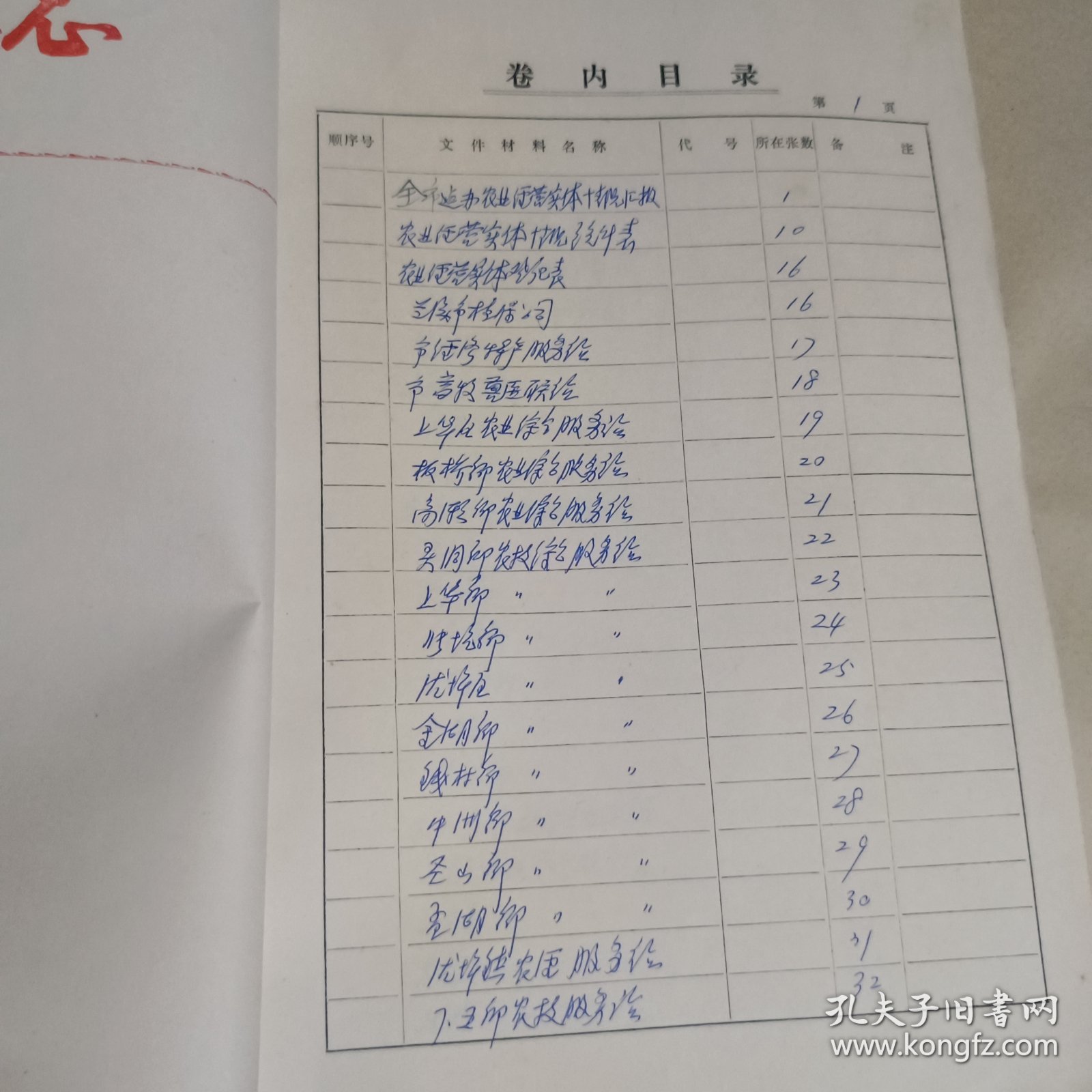 兰溪市农业经济实体资料一（油印本）