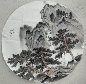 【终身保真字画，得自画家本人】冲钻特价：杨钧文   68X68cm大团扇精品！
       现为河南省政协书画院理事、河南省美术发展促进会理事、河南省美术家协会会员、河南省书法家协会会员