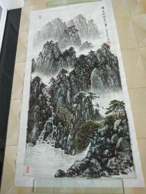 知名老画家戴老先生山水画作品.黄岳群峰秀中华。保真