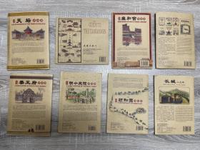 北京名胜二开手绘地图八张 ：天安门、恭王府 、圆明园盛景、天坛、八达岭长城、颐和园 、明十三陵 、雍和宫。