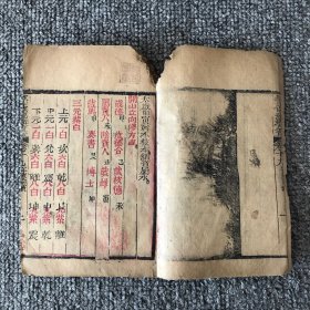 清晚期朱墨套印木刻本，允禄、何国宗等奉敕编撰《钦定协纪辨方书》卷19卷20，微残本一册