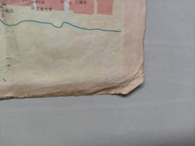 七十年代老观光地图：《北京市区交通图》1976年印刷，（北京市郊区汽车路线图、北京市长途汽车路线图）