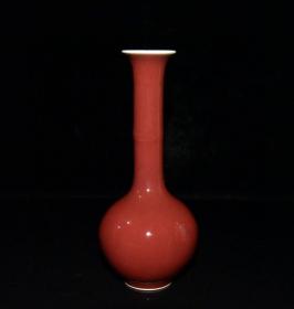 清代瓷器精品老货收藏 清代霁红釉赏瓶一对
