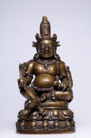 清合金铜嵌银黄财神坐像