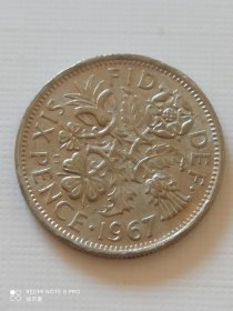 英国6便士硬币女王头像幸运币lucky coin