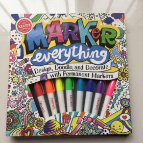 英文原版 Klutz系列 Marker Everything 马克笔大涂鸦 书+工具材料包 涂鸦创意技巧 趣味儿童手工绘画书!