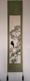 F 082号 自藏品！日本南画院院长（松林桂月）纸本手绘精品花鸟