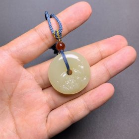 方解石玉送证书礼盒 新中式闺蜜项链平安扣吊坠学生小众国风设计时尚情侣吊坠