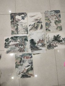 五六十年代手绘 ，6幅合售，软件 单幅大约38 X 27