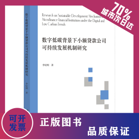 數(shù)字低碳背景下小額貸款公司可持續(xù)發(fā)展機(jī)制研究 9787308239639