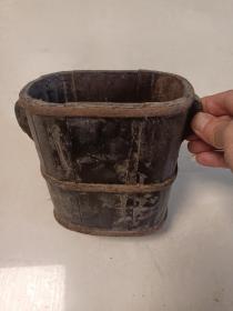 民国时期的老物件（木器小木桶）缠绕铁条民俗杂项收藏平遥古城