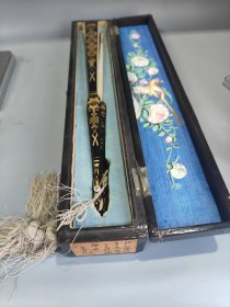 清代十三行折扇，带原盒，品相如图，价格合适！