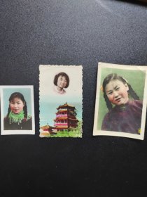 彩色老照片 美女彩色照片（三张合拍）