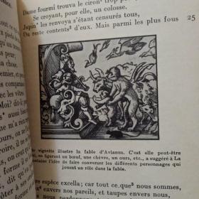 FABLES NOUVELLE EDITION  民国法文原版LA FONTAINE 拉方丹童话故事 箱二