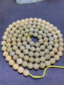 罕见风化帝王绿菩提根108圆珠手串一条，，