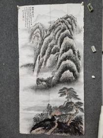 著名已故书画家施南池山水画作品