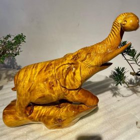 大象【吉祥招财】材料：小叶金丝楠！动物料！尺寸：长53宽14高45