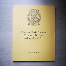 christies伦敦佳士得1975年12月8日精美中国瓷器工艺品拍卖图录fine and early chinese ceramics bronzes and works of art 陶瓷 青铜器拍卖图录