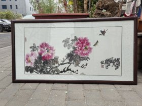 吴建国国画富贵牡丹126*56cm