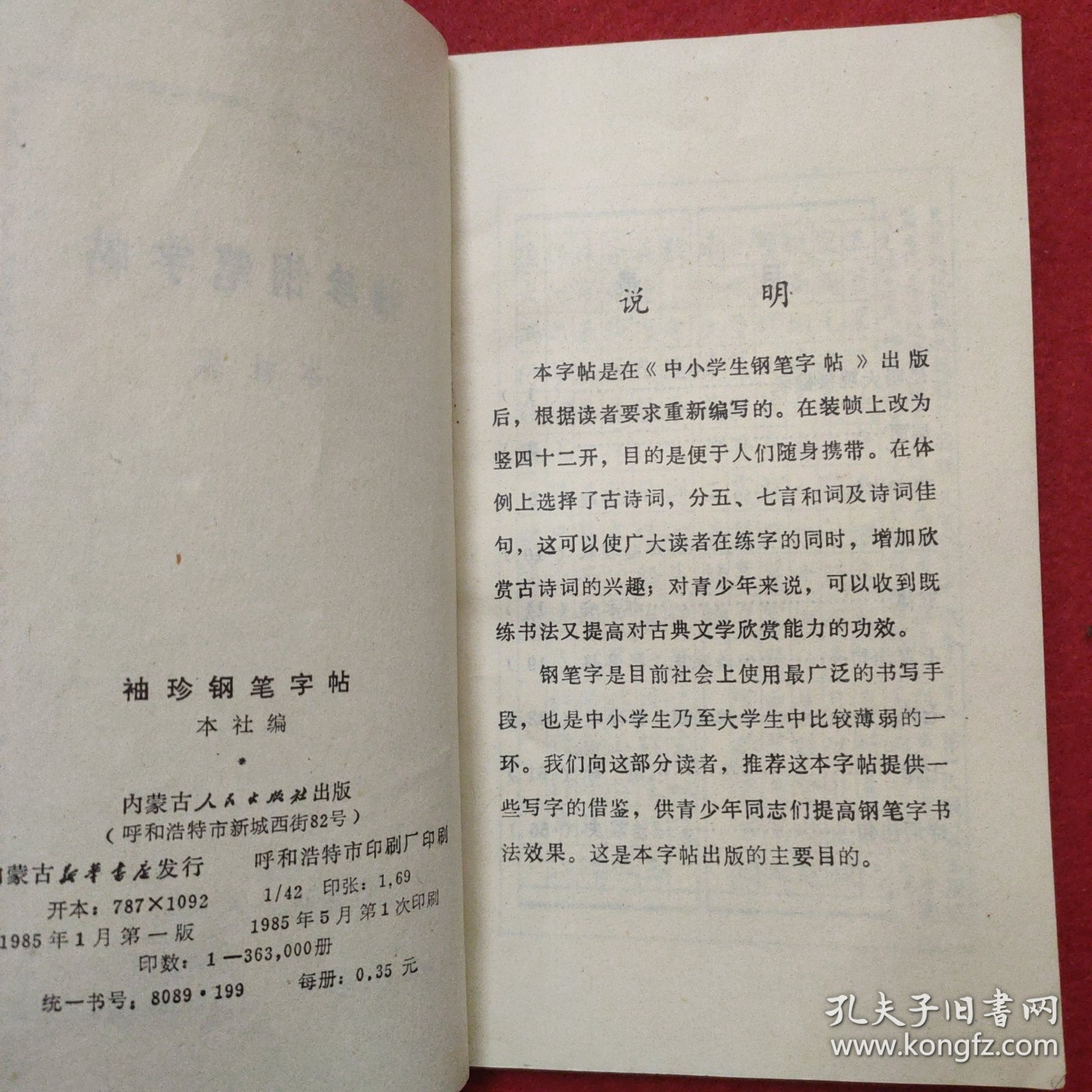 袖珍钢笔字帖（32开窄本）