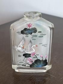 内画琉璃鼻烟壶老鼻烟壶戒烟壶鼻壶料器摆件老物件