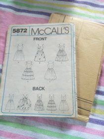McCALL′S 美开乐服装纸样5872(不含美凯乐服装纸样使用说明)